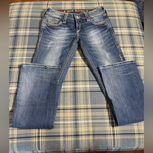 Rock Revival Blake Easy Boot Jeans Whiskered Buckle